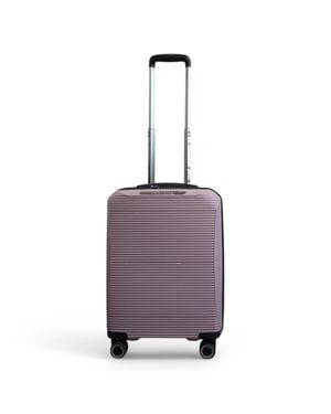 Infinity Leather Expandable Pp Hardshell Cabin Suitcase 55 X 39 X 24 Cm Luggage Suitable For Easyjet, Ryanair - Purple