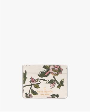 Kate Spade Madison Floral Small Slim Card Holder - White