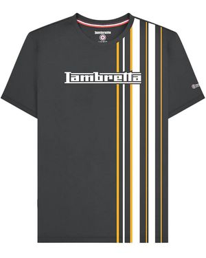 Lambretta Racing Stripe T-Shirt (Iron/ - Black