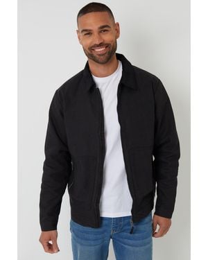 Threadbare Cotton Corduroy Collar Lightweight Jacket - Black