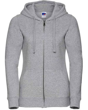 Russell Ladies Authentic Full Zip Hoodie (Light Oxford) - Grey