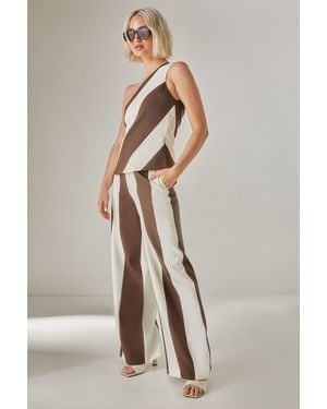 Nasty Gal Stripe Tailored Trousers - Natural