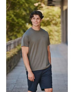 Mountain Warehouse 'Icon' Logo Tee Relaxed Fit Casual Everyday T-Shirt Cotton - Green