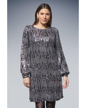 Wallis Sequin Cowl Shift Dress - Grey