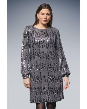 Wallis Sequin Cowl Shift Dress - Grey