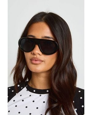 Boohoo Oversized Aviator Sunglasses - Black