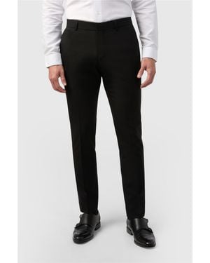 Limehaus Flat Fronted Tailored Suit Trousers - Black