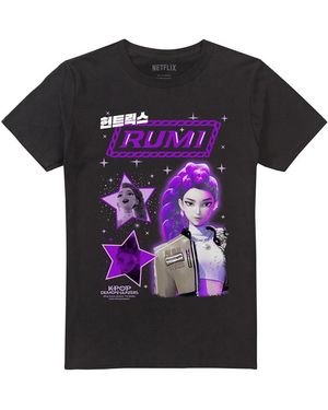 K-Pop Demon Hunters Adult Huntrix Rumi T-Shirt - Black