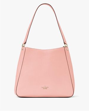 Kate Spade Leila Pebbled Leather Medium Triple Compartment Shoulder Bag - Pink