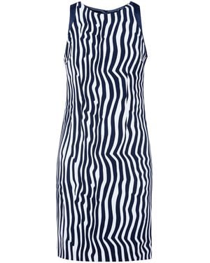 Conquista Sleeveless Zebra Print Dress - Blue