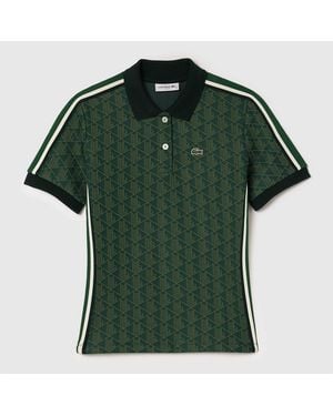 Lacoste Fit Monogram Jacquard Polo Shirt - Green
