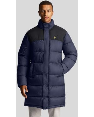 Lyle & Scott Longline Wadded Puffer Jacket - Blue
