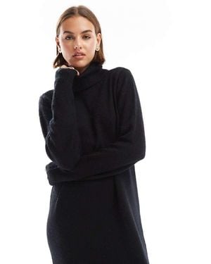 Pieces Roll Neck Maxi Jumper Dress - Black