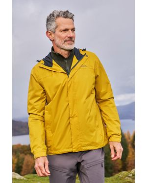 Mountain Warehouse 'Torrent' Rain Jacket With Zipped Pockets Waterproof Adjustable Hem - Yellow