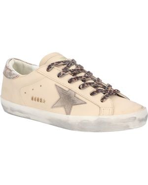 Golden Goose Super-Star Leather Trainers Calf Leather - Natural
