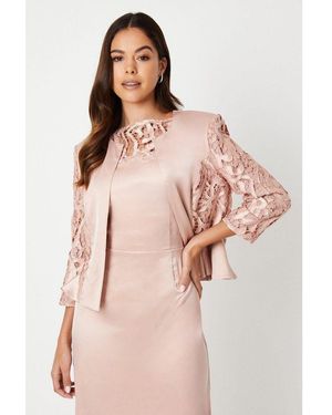 Coast Satin And Lace Jacket - Pink