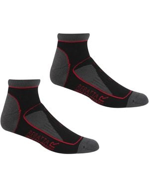 Regatta Ladies Samaris Trail Colour Block Ankle Socks (Pack Of 2) /Cherry) - Black