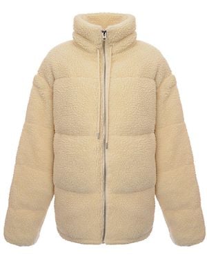 Barneys Originals Oversized Full Zip Borg Puffer Jacket - Natural
