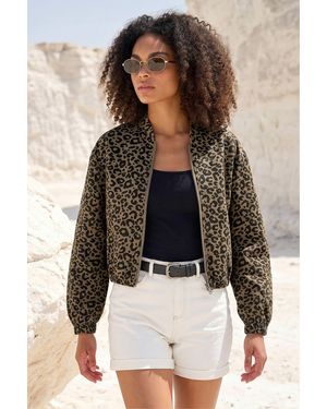 D.u.s.k Animal Print Bomber Jacket - Brown