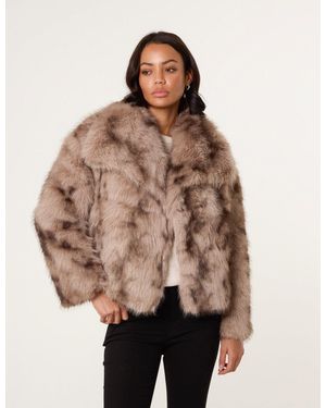 Blue Vanilla Faux Fur Coat - Natural
