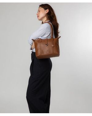 NiNa Amora 'Luana' Leather Tote Bag - Grey
