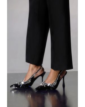 Where's That From Wheres 'Delpha' Crystal Embellished Slingback Heel - Black