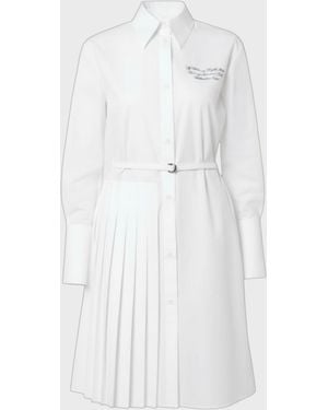 Off-White c/o Virgil Abloh Plisse Script Poplin Shirt Dress - White
