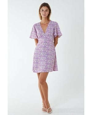 Blue Vanilla Angel Sleeve Mini Dress - Purple