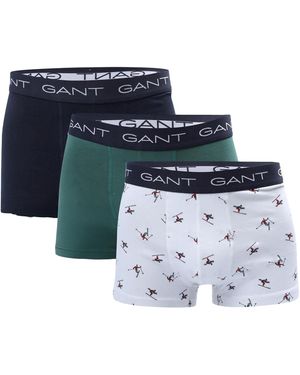 GANT Boxershorts Met Herenlogo (3-Pack) Groen, Zwart) - Blauw