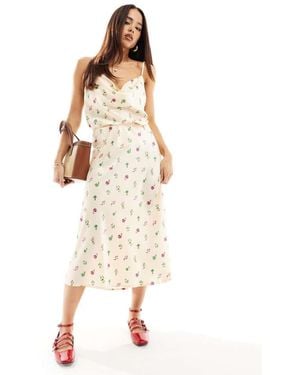 Y.A.S Satin Cowl Neck Cami Top Co-Ord - Natural