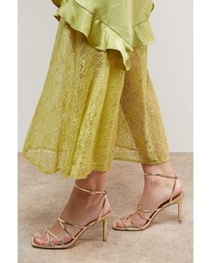 Oasis Dyani Faux Leather Multi Strap High Stiletto Heel Sandals - Green