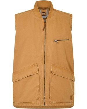 Timberland Washed Canvasas Vest - Brown