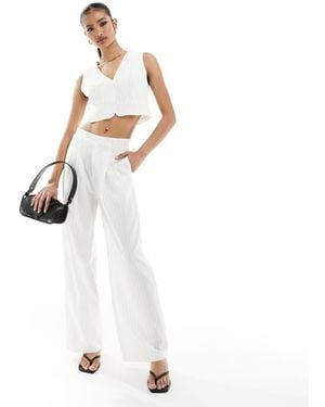 In The Style Tailored Wide Leg Trousers Co-Ord - White