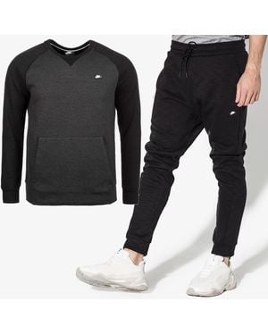 Nike Sportswear Optic Fleece Crew Tracksuit - Black