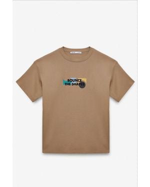 Grimelange Oversized Crew Neck Printed T-Shirt - Natural