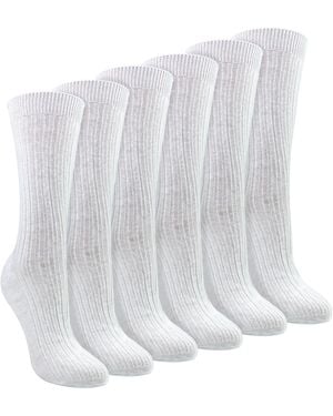 Sock Snob Ladies 6 Pack 100% Cotton Breathable Soft Socks - White