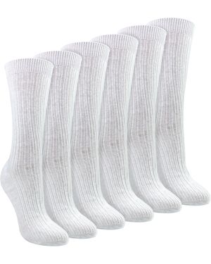 Sock Snob Ladies 6 Pack 100% Cotton Breathable Soft Socks - White