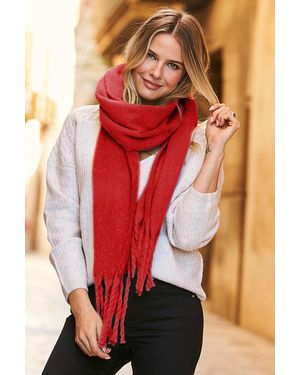 Sosandar Super Soft Scarf With Tassels - Red