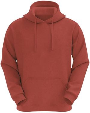 VR2 Denim Plain Hoodie Long Sleeve Pullover - Red