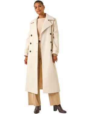 Roman Textured Premium Belted Smart Coat - Natural