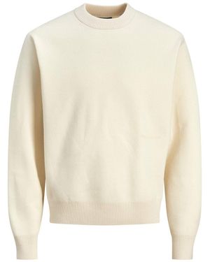 Jack & Jones And Regular Fit Long Sleeve Crew Neck Jumper - White