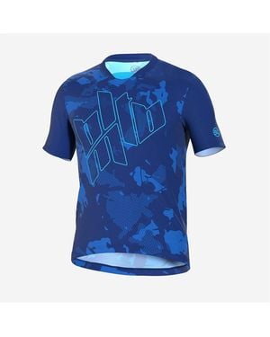 Bicycle Line V-Neck Short Sleeve Jersey T-Shirt - Blue
