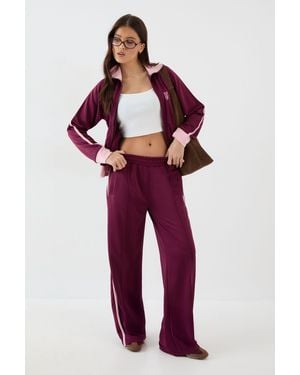 DSGN Studio Tricot Contrast Straight Leg Jogger - Red