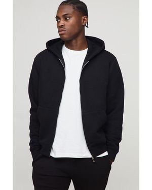 BoohooMAN Basic Regular Zip Through Hoodie - Blue