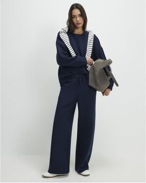 River Island Joggers Premium Twill Wide Leg - Blue