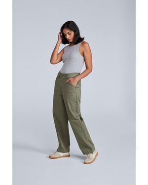 Mountain Warehouse Stretchy Cargo Trouser Casual Lightweight Comfy Ladies Trousers Cotton - Green