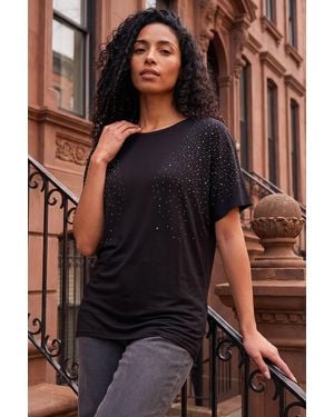 Roman Hotfix Oversized Top - Brown