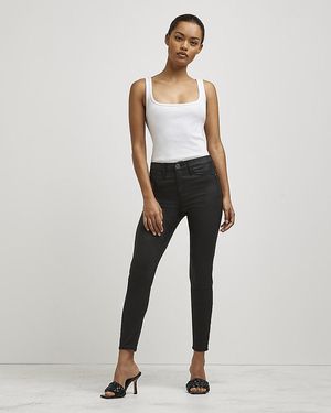River Island Petite Coated Molly Skinny Jeans - White
