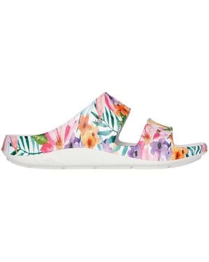 Skechers Ladies Floral Arch Fit Slides /Multicoloured) - Pink