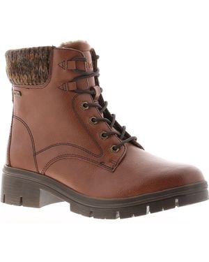 Jana Ankle Boots Jia Lace Up Dark - Brown